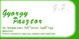 gyorgy pasztor business card